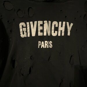 Givenchy black distressed hoodie
